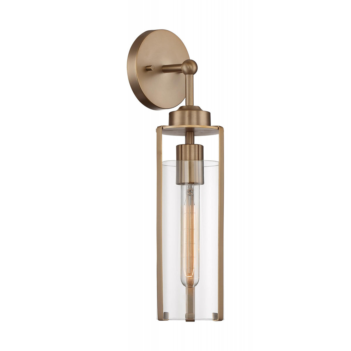 Marina - 1 Light Sconce with Clear Glass - Burnished Brass Finish