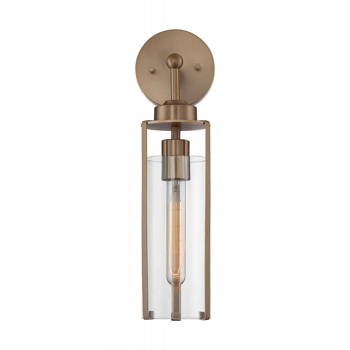 Marina - 1 Light Sconce with Clear Glass - Burnished Brass Finish