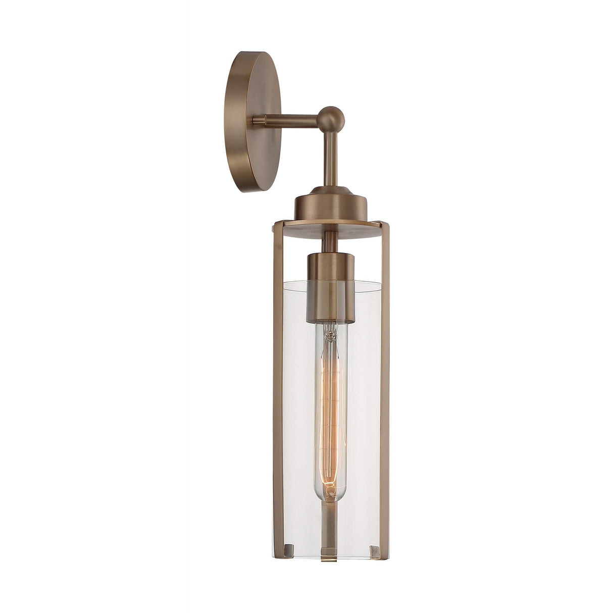 Marina - 1 Light Sconce with Clear Glass - Burnished Brass Finish
