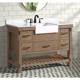 Ari Bath, Marina 48" Bathroom Vanity, Weathered Fir Finish, Farmhouse