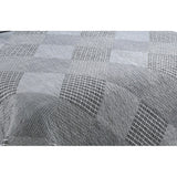 Marina Decoration Rich Printed Stitching Coverlet Bedspread Soft Summer Bedding Quilt Set, Grey Modern Grid Stripes Plaid