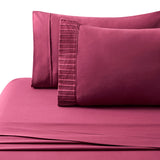 Marina Decoration Ultra Soft Silky Deep Pocket Solid Rayon from Bamboo All Season Bedding Pleated Sheet Set