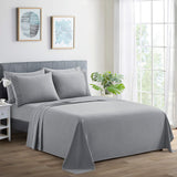 Marina Decoration Ultra Soft Silky Deep Pocket Solid Rayon from Bamboo All Season Bedding Pleated Sheet Set