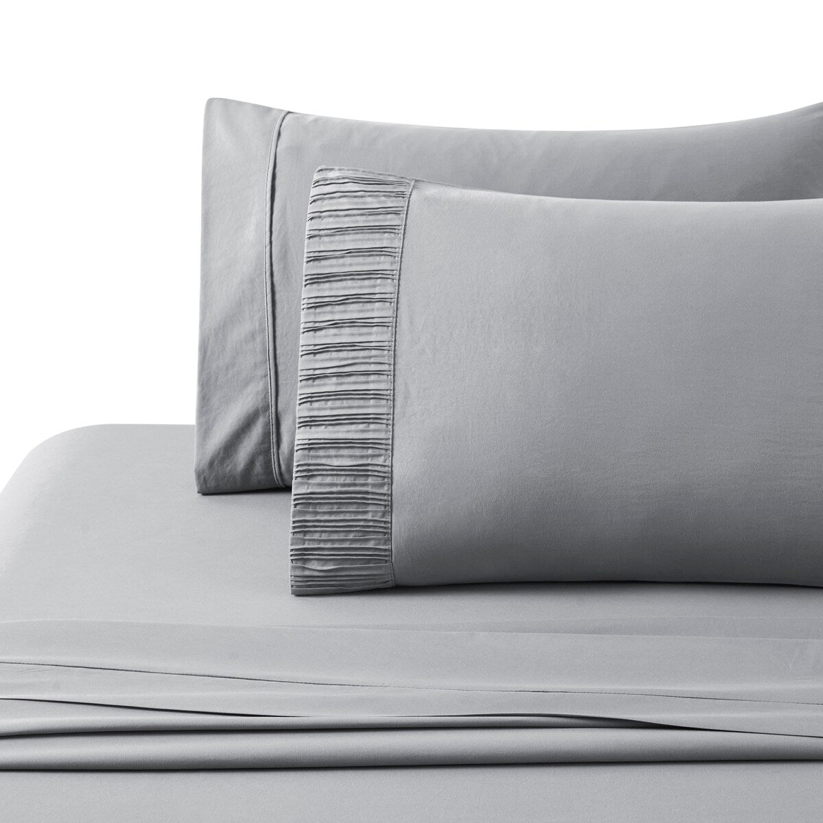 Marina Decoration Ultra Soft Silky Deep Pocket Solid Rayon from Bamboo All Season Bedding Pleated Sheet Set