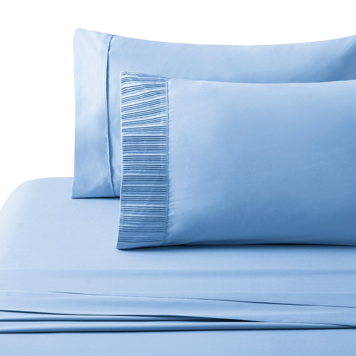 Marina Decoration Ultra Soft Silky Deep Pocket Solid Rayon from Bamboo All Season Bedding Pleated Sheet Set