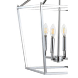 Marion 16" 4-Bulb Lantern Metal LED Pendant, Chrome by JONATHAN Y