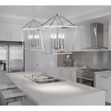 Marion 16" 4-Bulb Lantern Metal LED Pendant, Chrome by JONATHAN Y