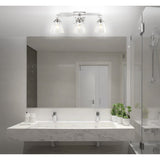 Marion 21" 3-light Hurricane Metal/Glass Vanity Light, Chrome by JONATHAN Y