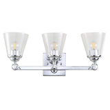 Marion 21" 3-light Hurricane Metal/Glass Vanity Light, Chrome by JONATHAN Y