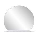 Allan Andrews Round Silver Stainless Steel Framed Wall Mirror with Shelf - 30"W x 25.5"H