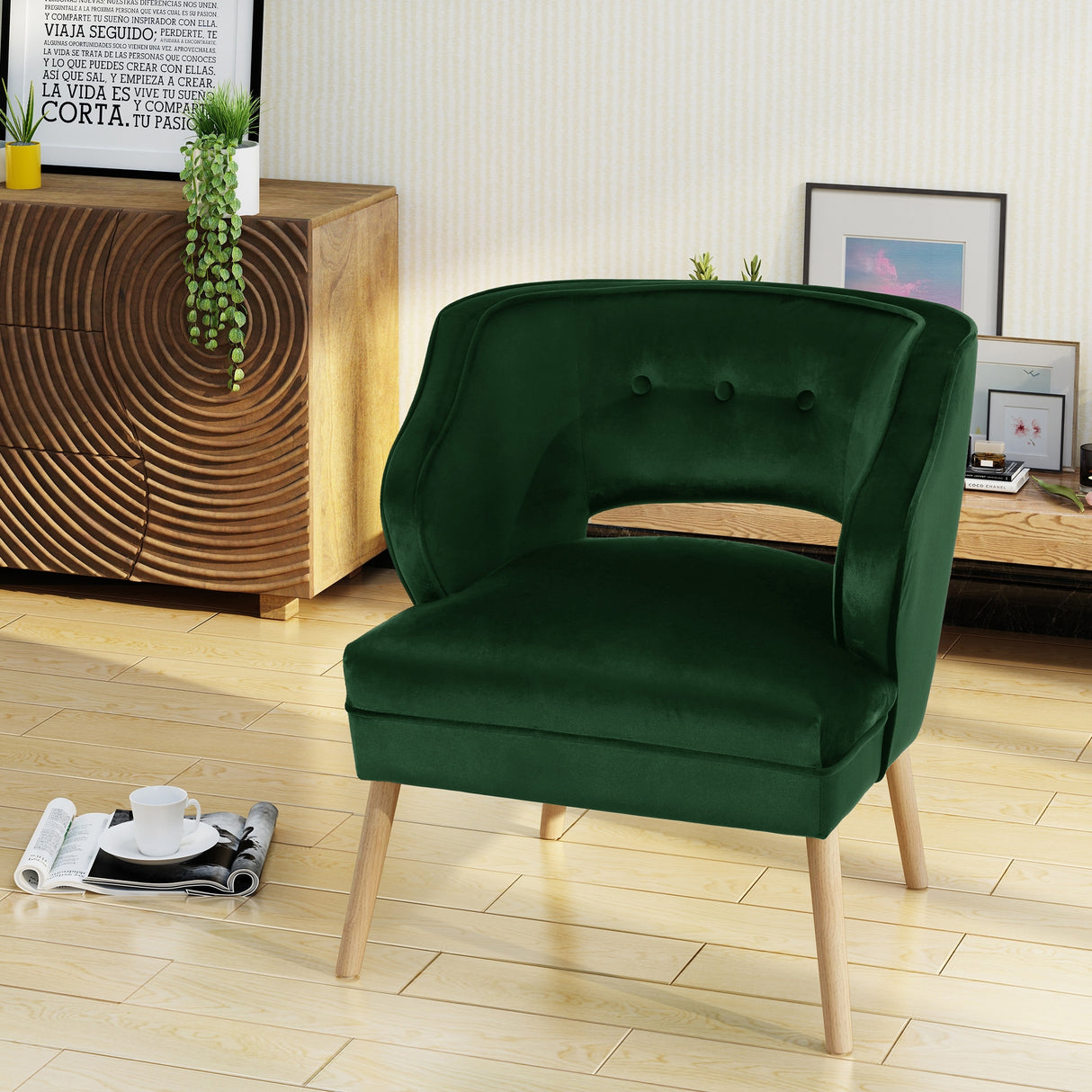 Mariposa Mid-century Velvet Accent Chair by Christopher Knight Home