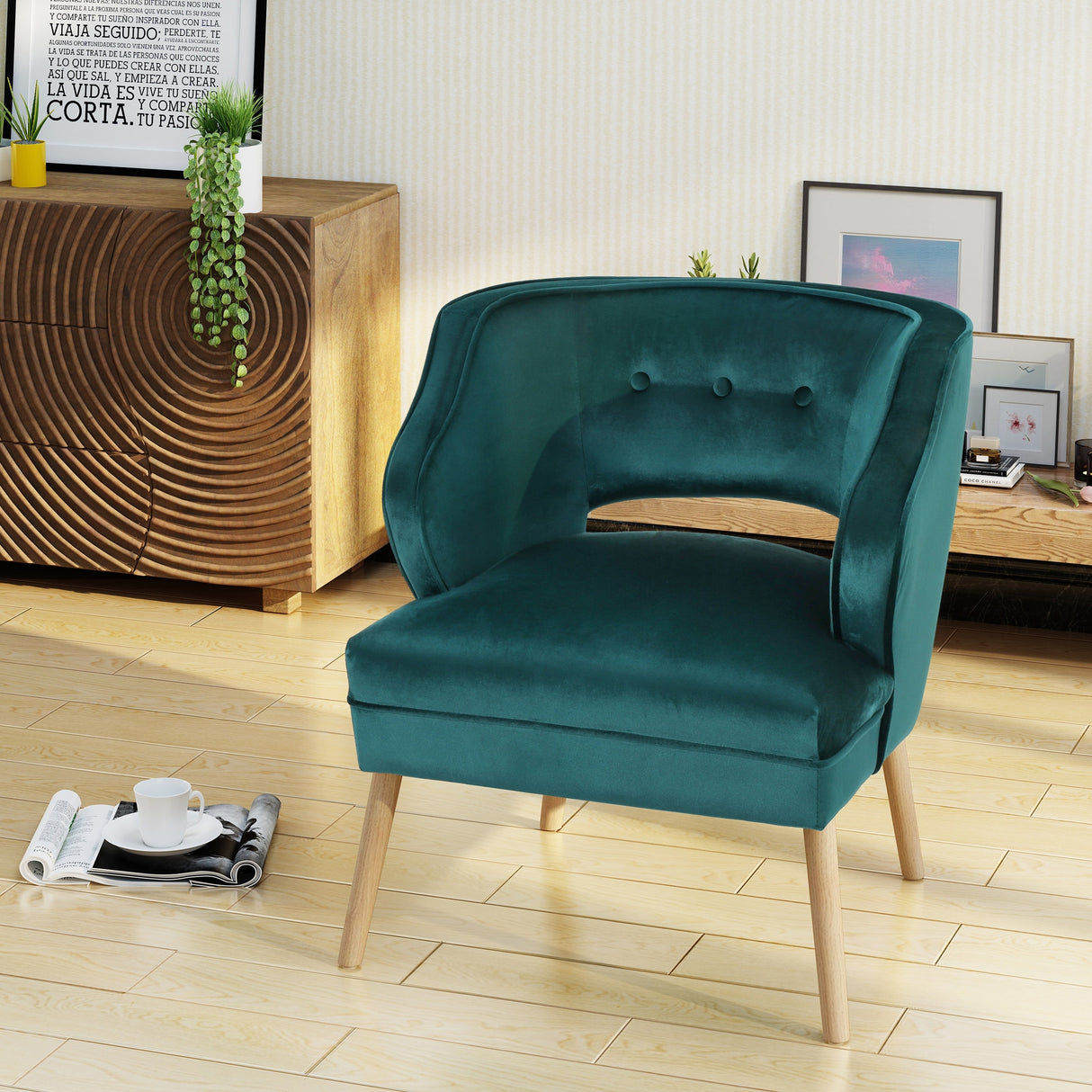 Mariposa Mid-century Velvet Accent Chair by Christopher Knight Home