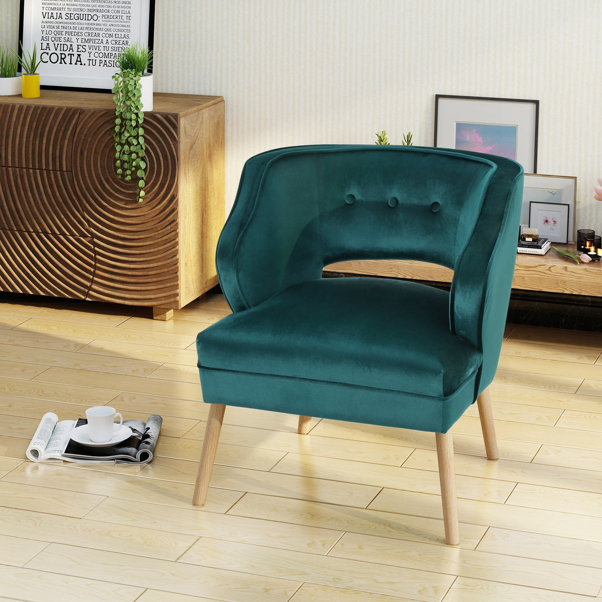 Mariposa Mid-century Velvet Accent Chair by Christopher Knight Home