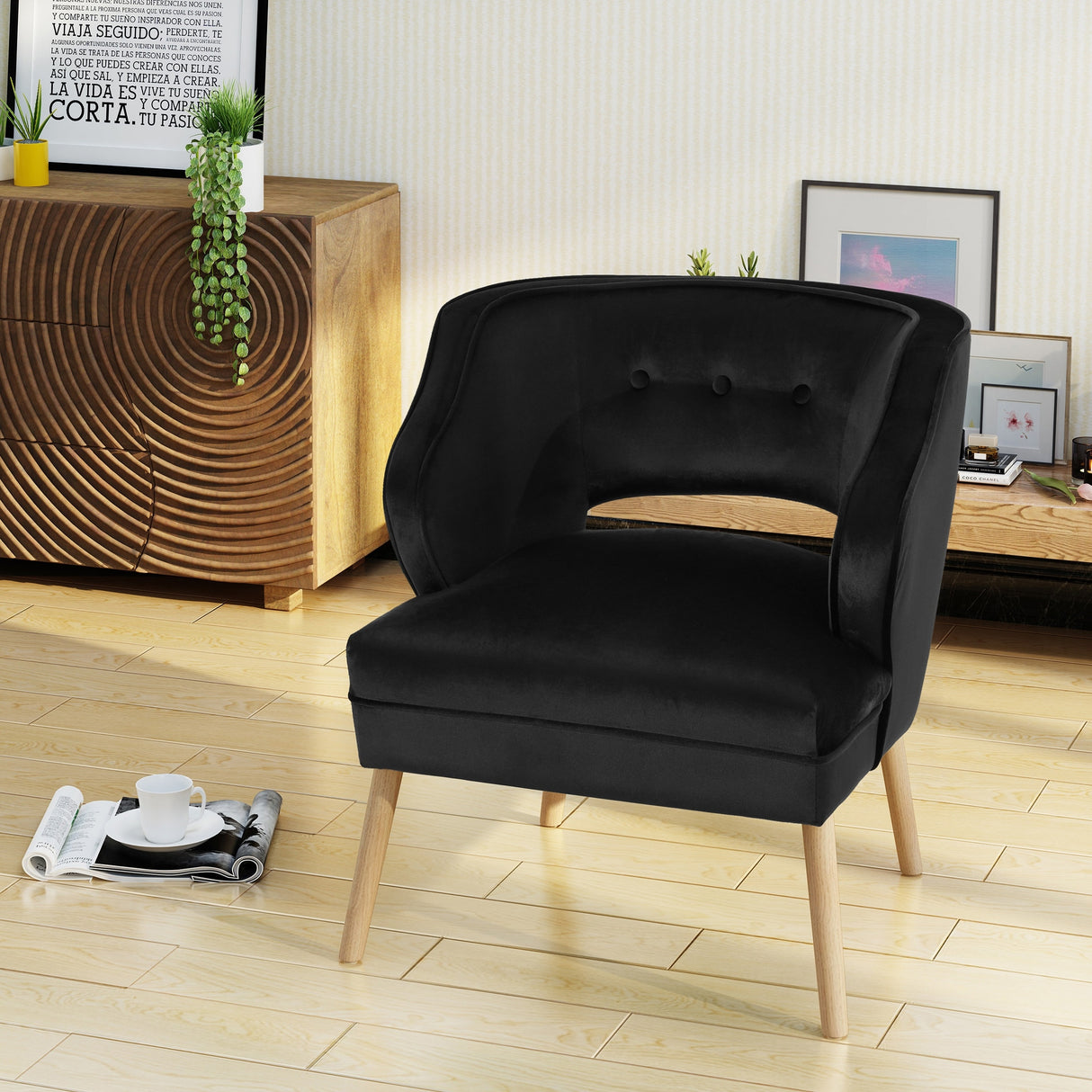 Mariposa Mid-century Velvet Accent Chair by Christopher Knight Home