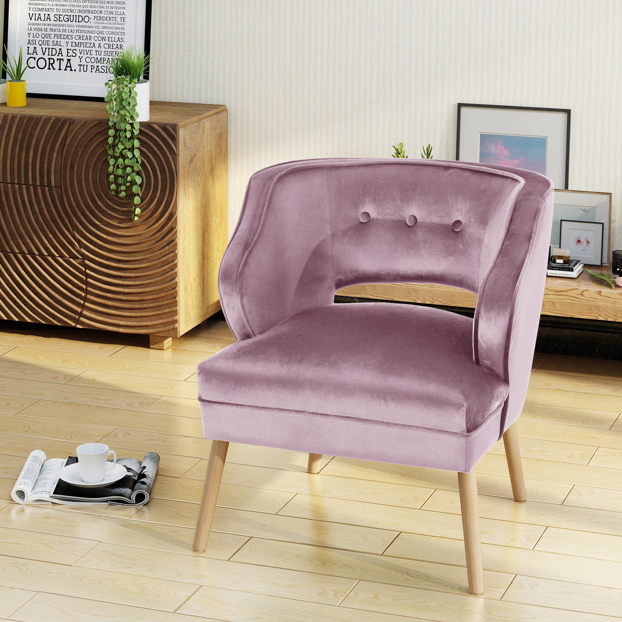 Mariposa Mid-century Velvet Accent Chair by Christopher Knight Home