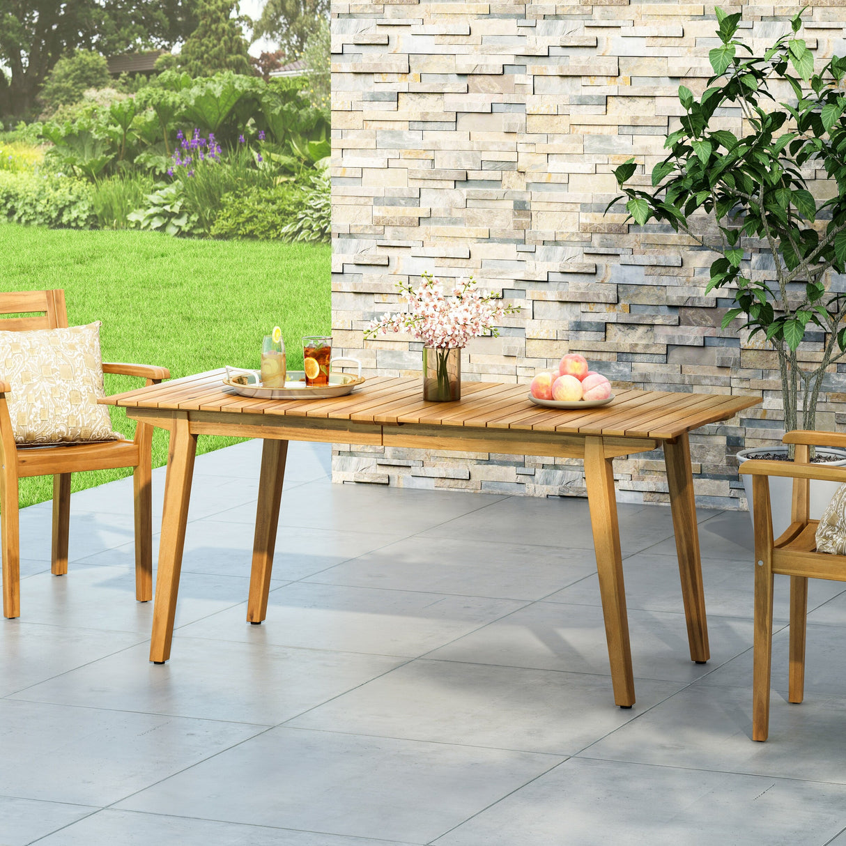 Mariposo Outdoor Rustic Acacia Wood Dining Table by Christopher Knight Home - 68.50" W x 31.50" D x 30.00" H
