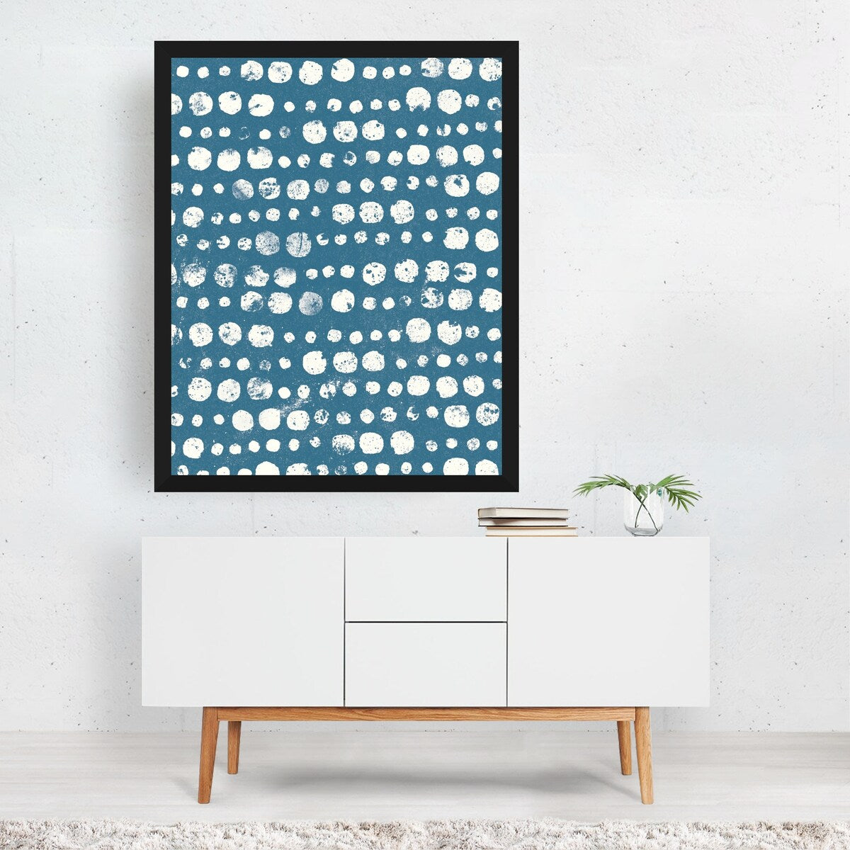 Mark Making Tile Pattern II Light Blue Illustrations Art Print/Poster