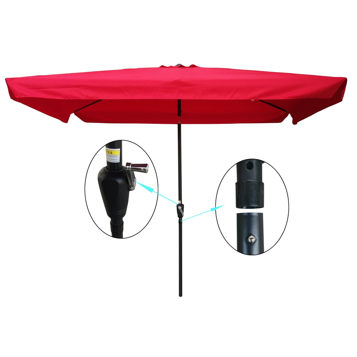 Market Patio Umbrella with Crank and Push Button Tilt