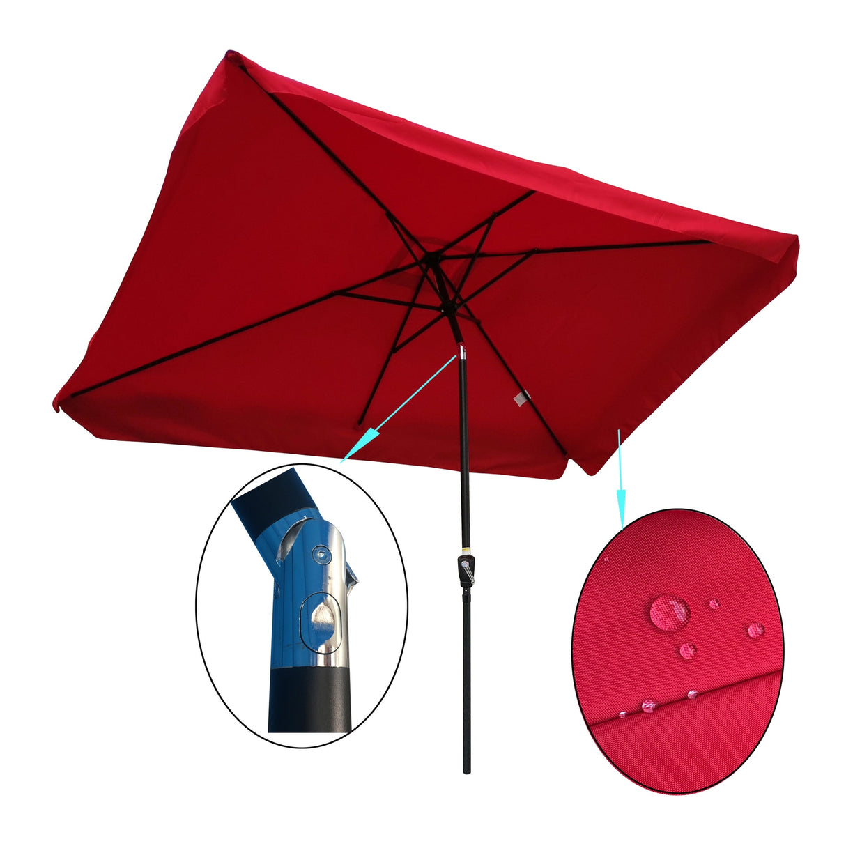 Market Patio Umbrella with Crank and Push Button Tilt