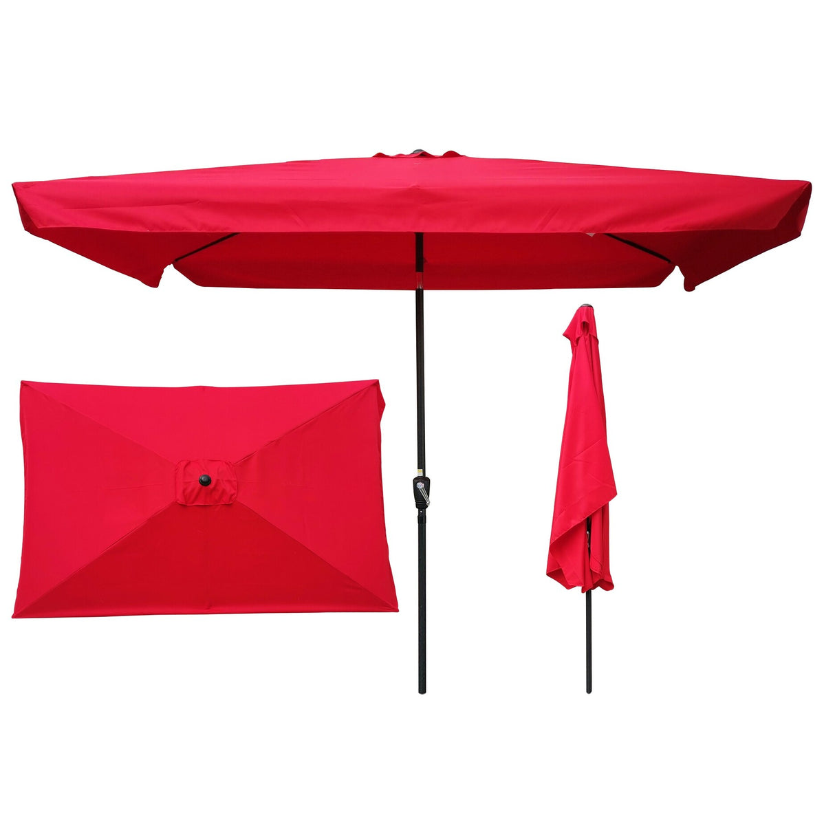 Market Patio Umbrella with Crank and Push Button Tilt