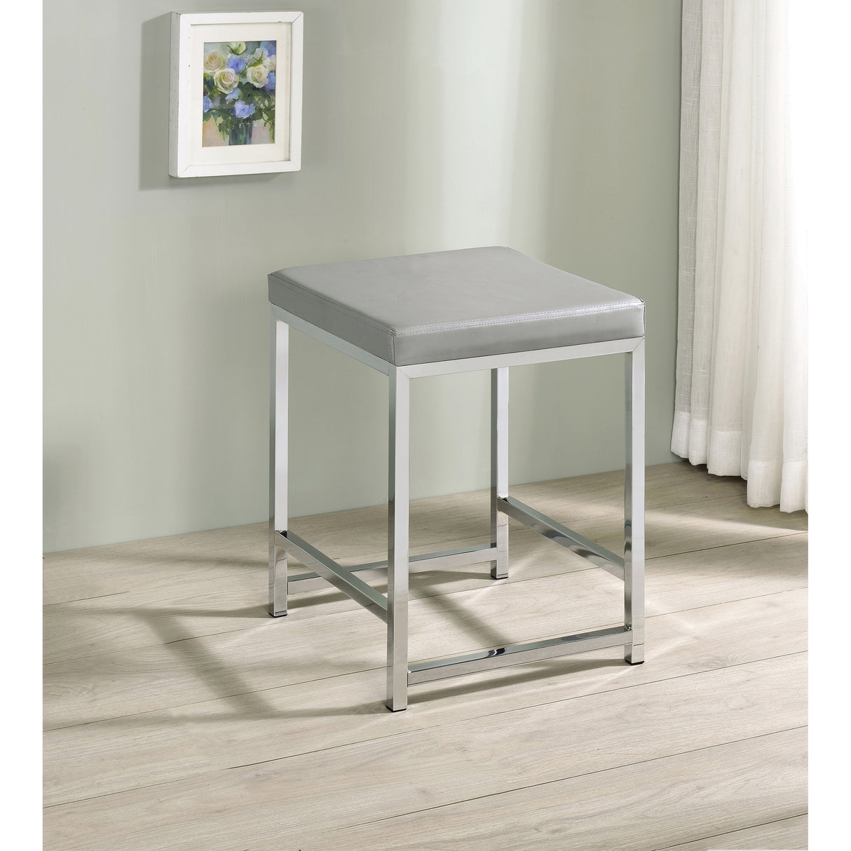 Marlee Upholstered Square Vanity Stool - N/A