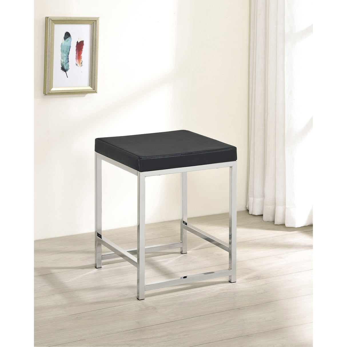 Marlee Upholstered Square Vanity Stool - N/A