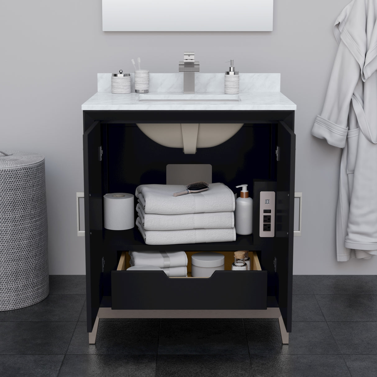 Marlena 30-inch Single Vanity, Quartz Top