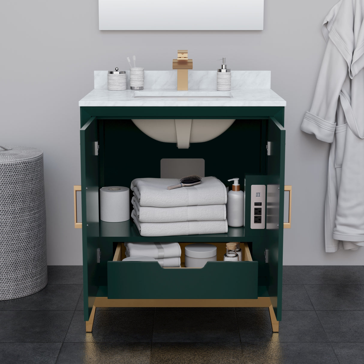 Marlena 30-inch Single Vanity, Quartz Top