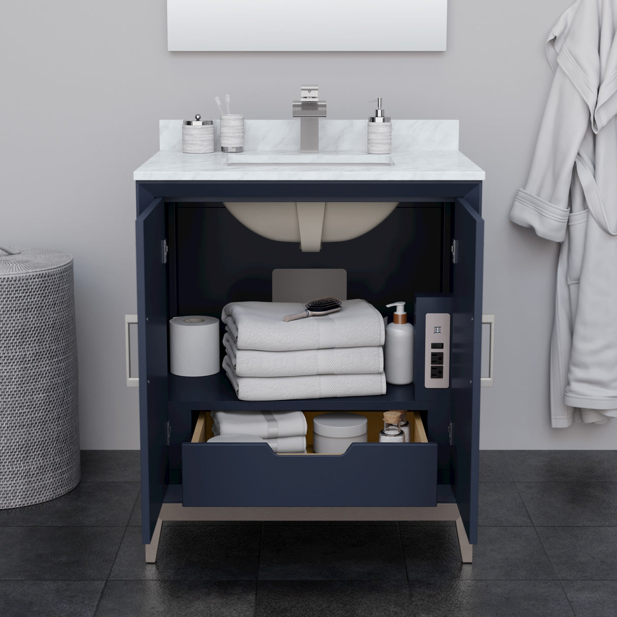 Marlena 30-inch Single Vanity, Quartz Top