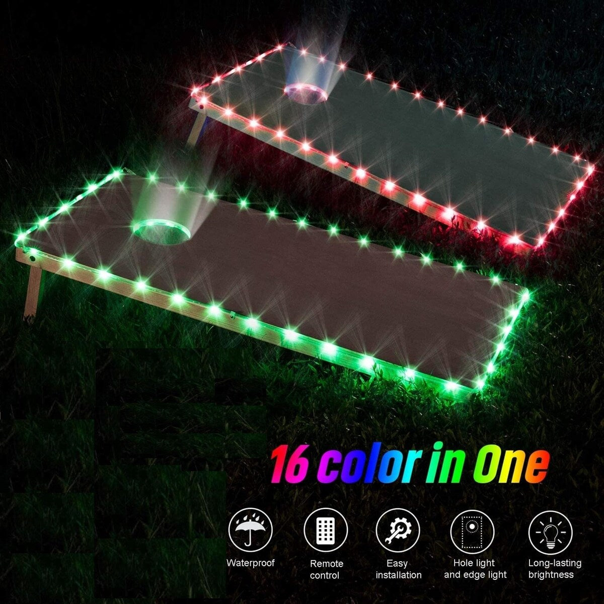 Maroon and Maroon Striped Cornhole Board Set