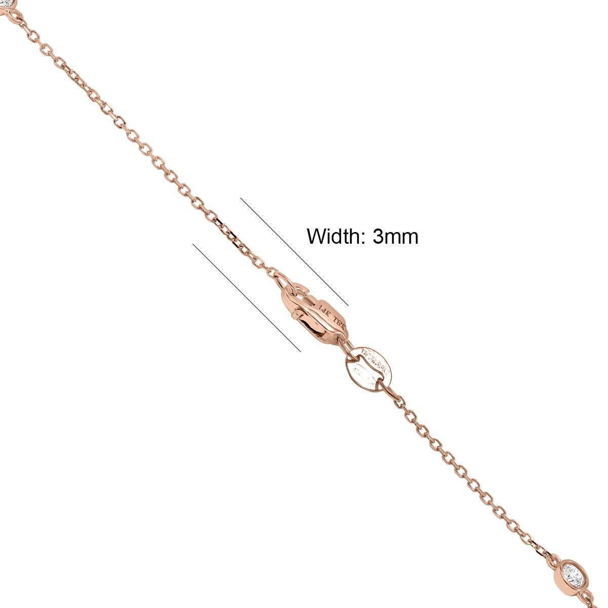 Marquee 1/2 Carat TW Bezel Set Diamond Station Necklace in 14K Rose Gold