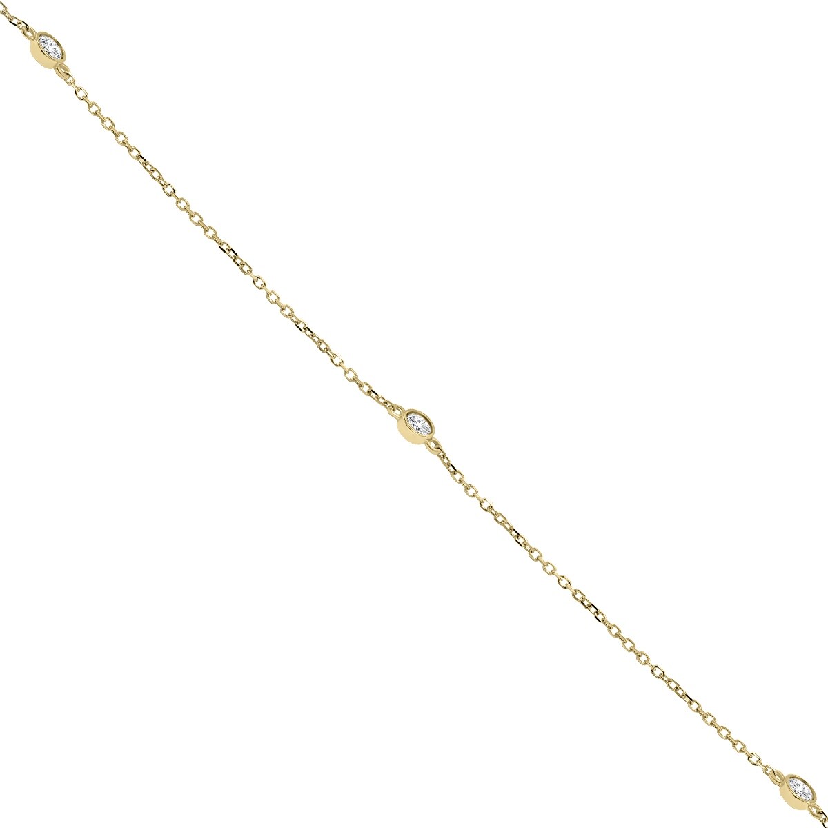Marquee 1/2 Carat TW Bezel Set Diamond Station Necklace in 14K Yellow Gold