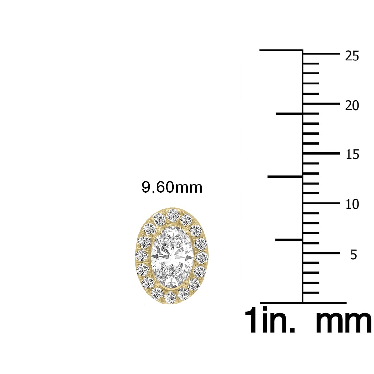 Marquee 1.50 Carat TW Oval Shape Lab Grown Diamond Halo Earrings in 14K Yellow Gold