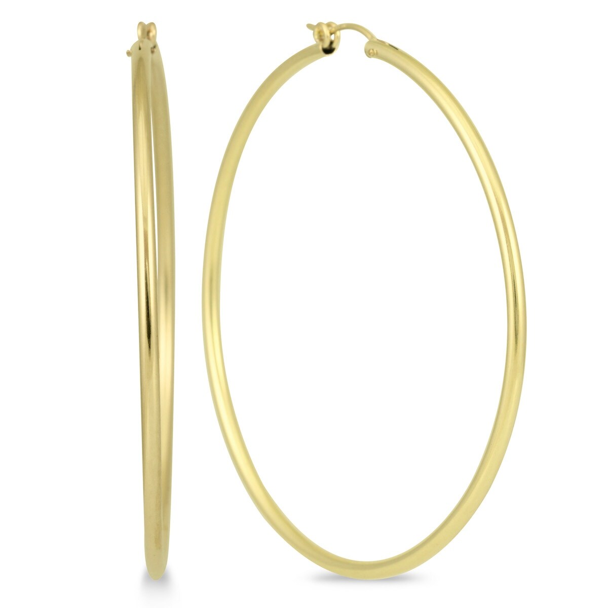 Marquee Jewels 14k Yellow Gold 62-millimeter Filled Hoop Earrings