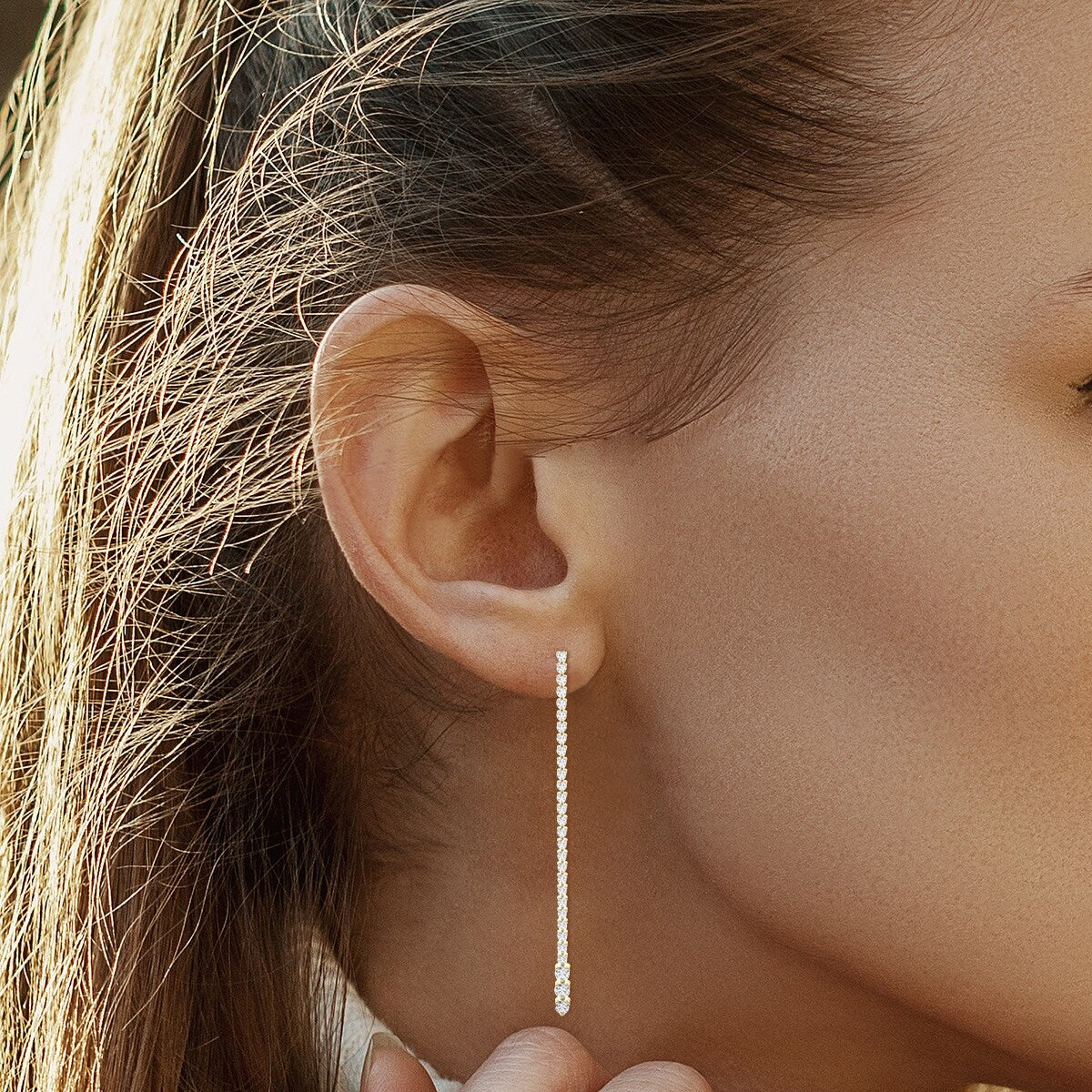 Marquee 2 1/4 CTW Diamond Dangle Earrings in 14K Yellow Gold