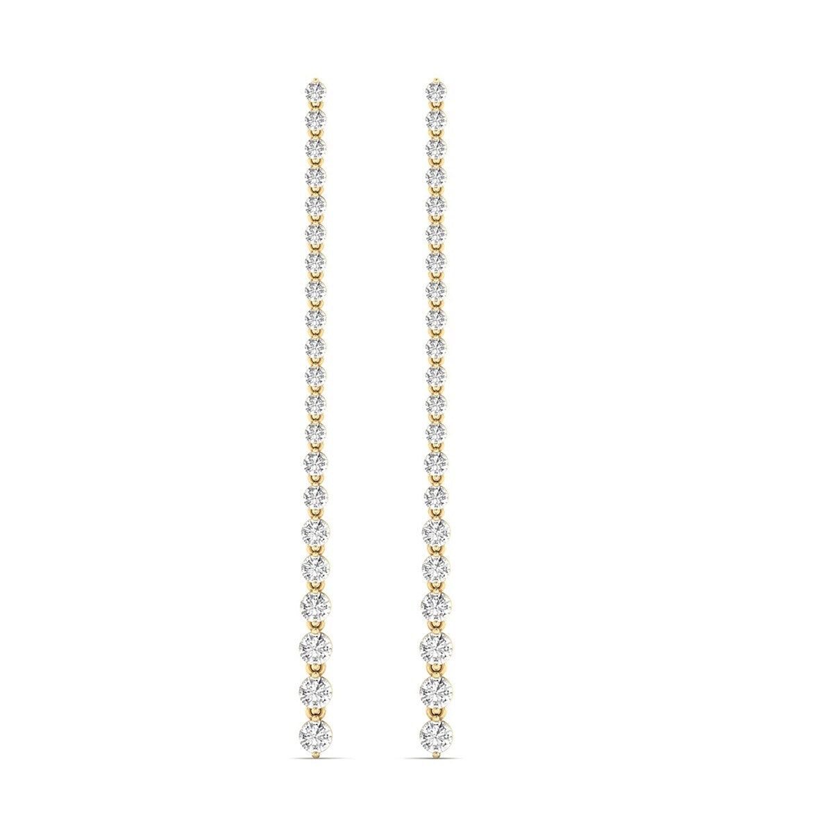 Marquee 2 1/4 CTW Diamond Dangle Earrings in 14K Yellow Gold