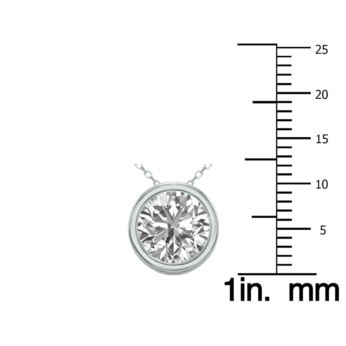 Marquee 2 Carat Lab Grown Diamond Bezel Pendant in 14K White Gold