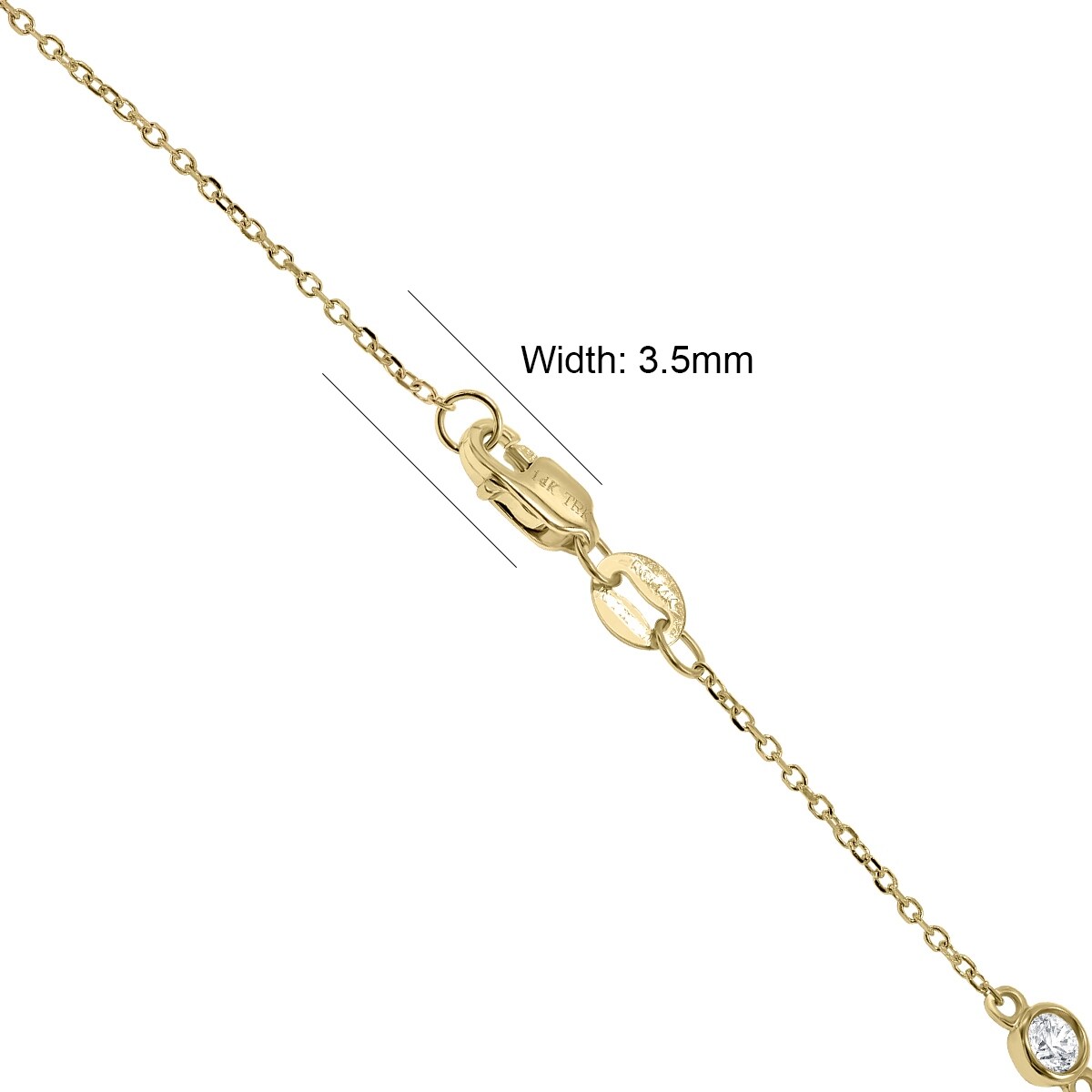 Marquee 3/4 Carat TW Bezel Set Diamond Station Necklace in 14K Yellow Gold