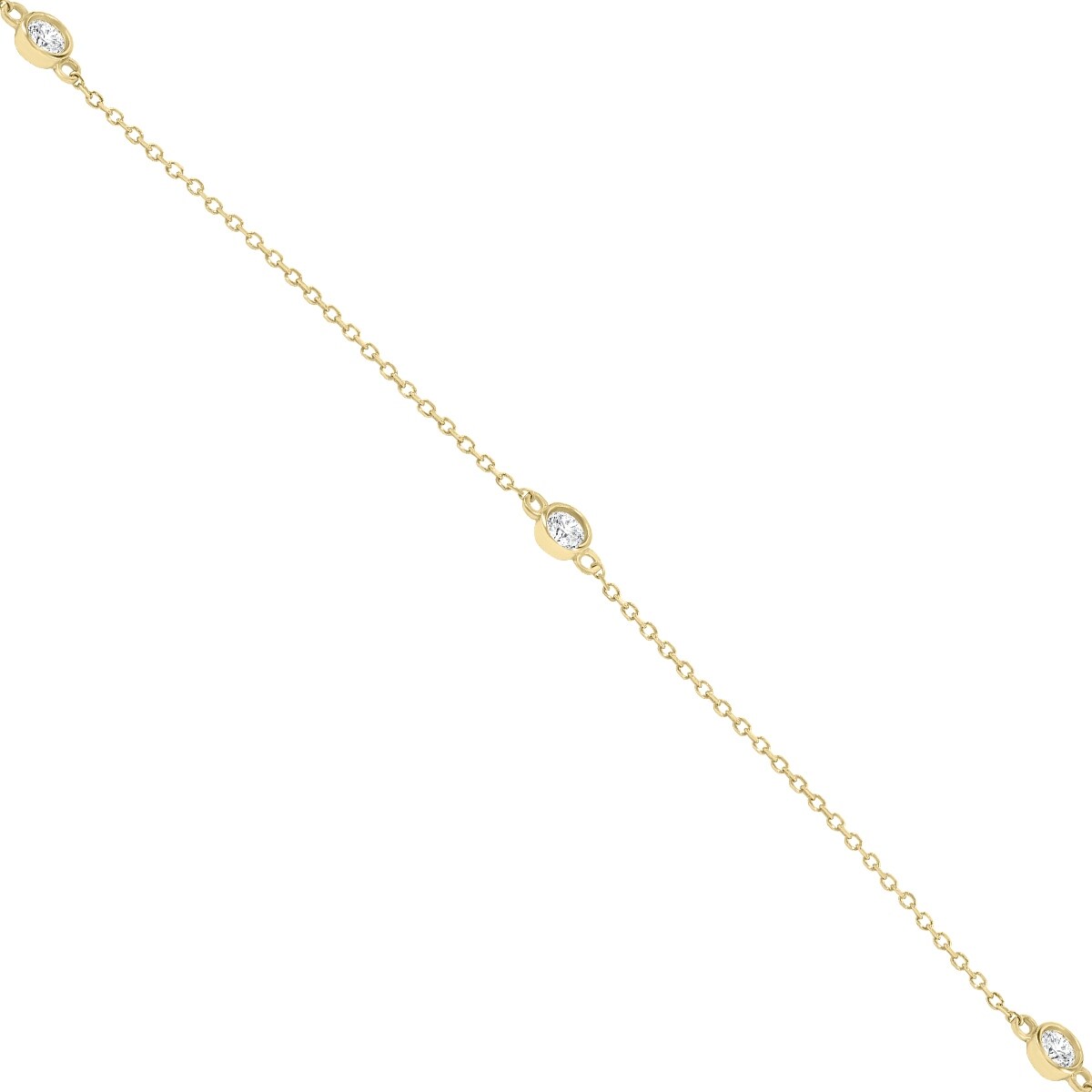 Marquee 3/4 Carat TW Bezel Set Diamond Station Necklace in 14K Yellow Gold