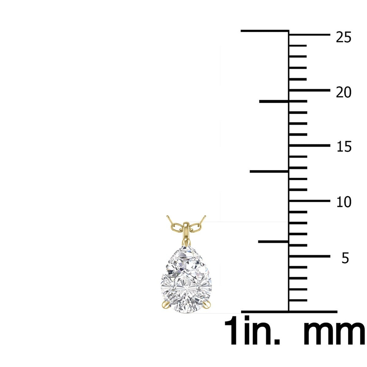 Marquee Lab Grown 3/4 Carat Pear Solitaire Diamond Pendant in 14K Yellow Gold