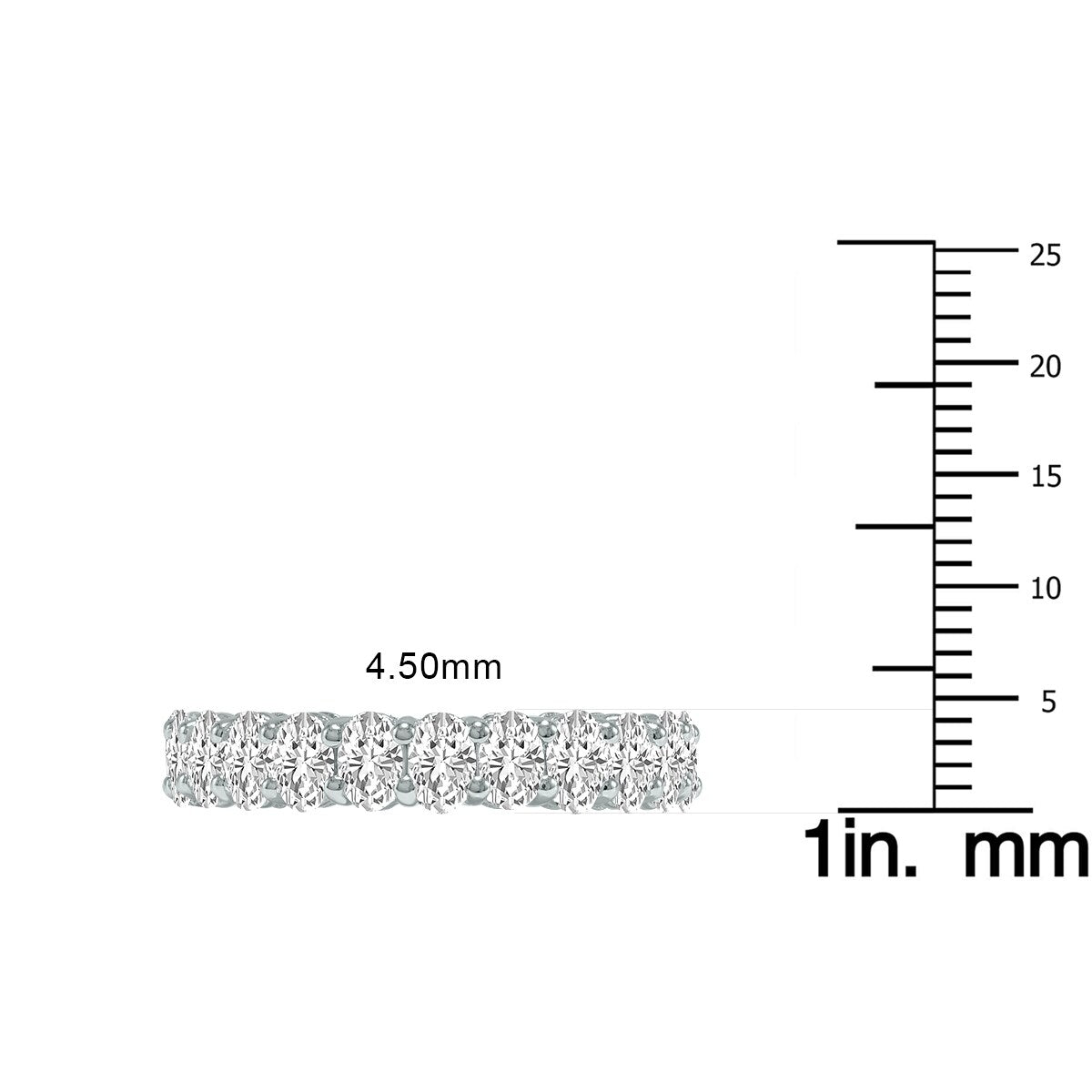 Marquee Jewels Oval Lab Grown Diamond Eternity Band in 14K White Gold (3.30 Carat TW)