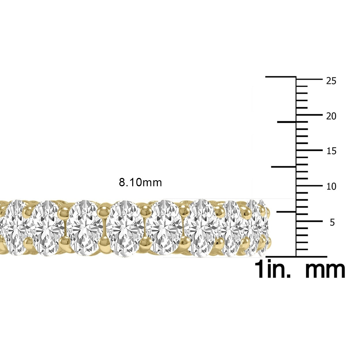 Marquee Jewels Oval Lab Grown Diamond Eternity Band in 14K Yellow Gold (13 Carat TW)