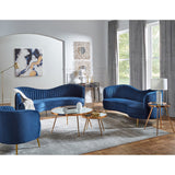 Marsden Blue Upholstered Vertical Channel Tufted Loveseat