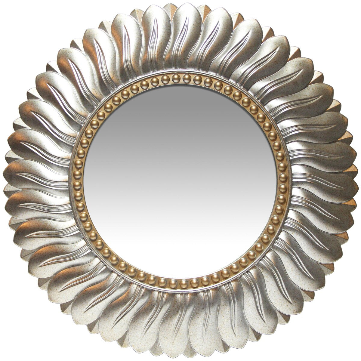 Marseille Gold/Silver Round 21 inch Wall Mirror by Infinity Instruments - 21.5 x 2 x 21.5
