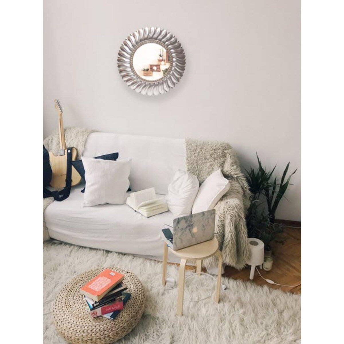 Marseille Gold/Silver Round 21 inch Wall Mirror by Infinity Instruments - 21.5 x 2 x 21.5