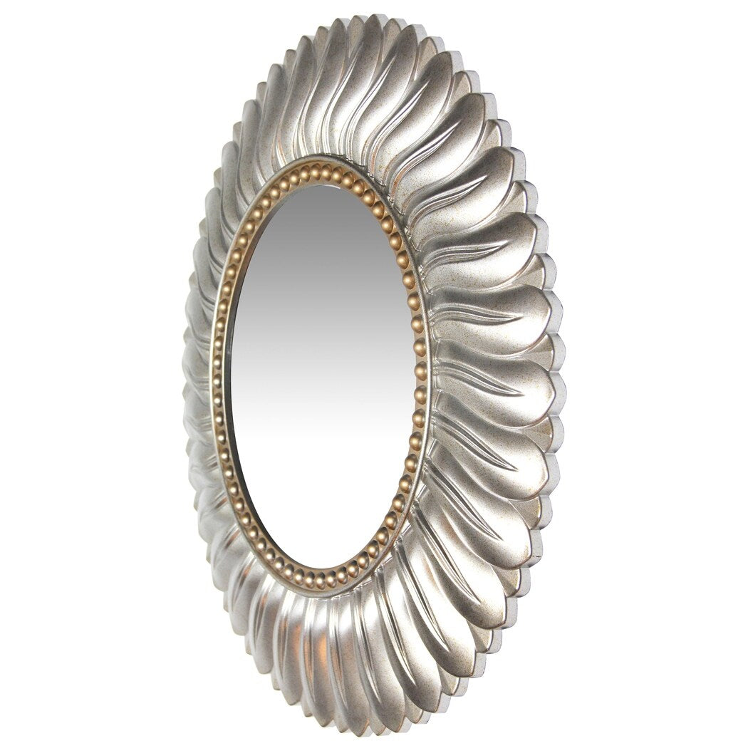 Marseille Gold/Silver Round 21 inch Wall Mirror by Infinity Instruments - 21.5 x 2 x 21.5