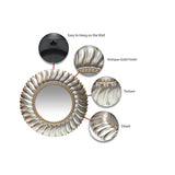 Marseille Gold/Silver Round 21 inch Wall Mirror by Infinity Instruments - 21.5 x 2 x 21.5