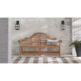Marsh Harbour 78-inch Teak Bench with Scalloped Back and Slat Seat