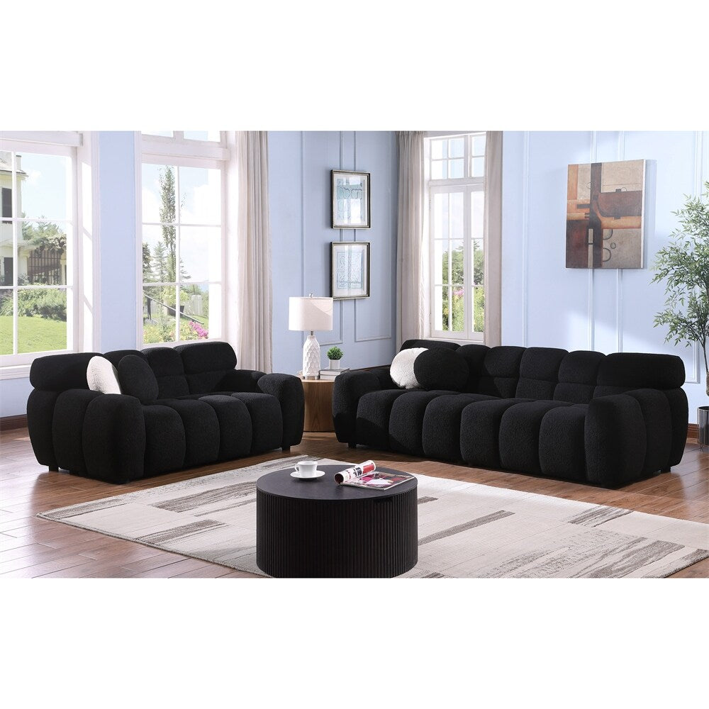 Marshmallow Boucle Sectional Sofa, Sofa and Loveseater