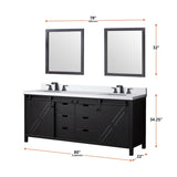 Marsyas Bath Vanity, White Quartz Countertop and Mirrors